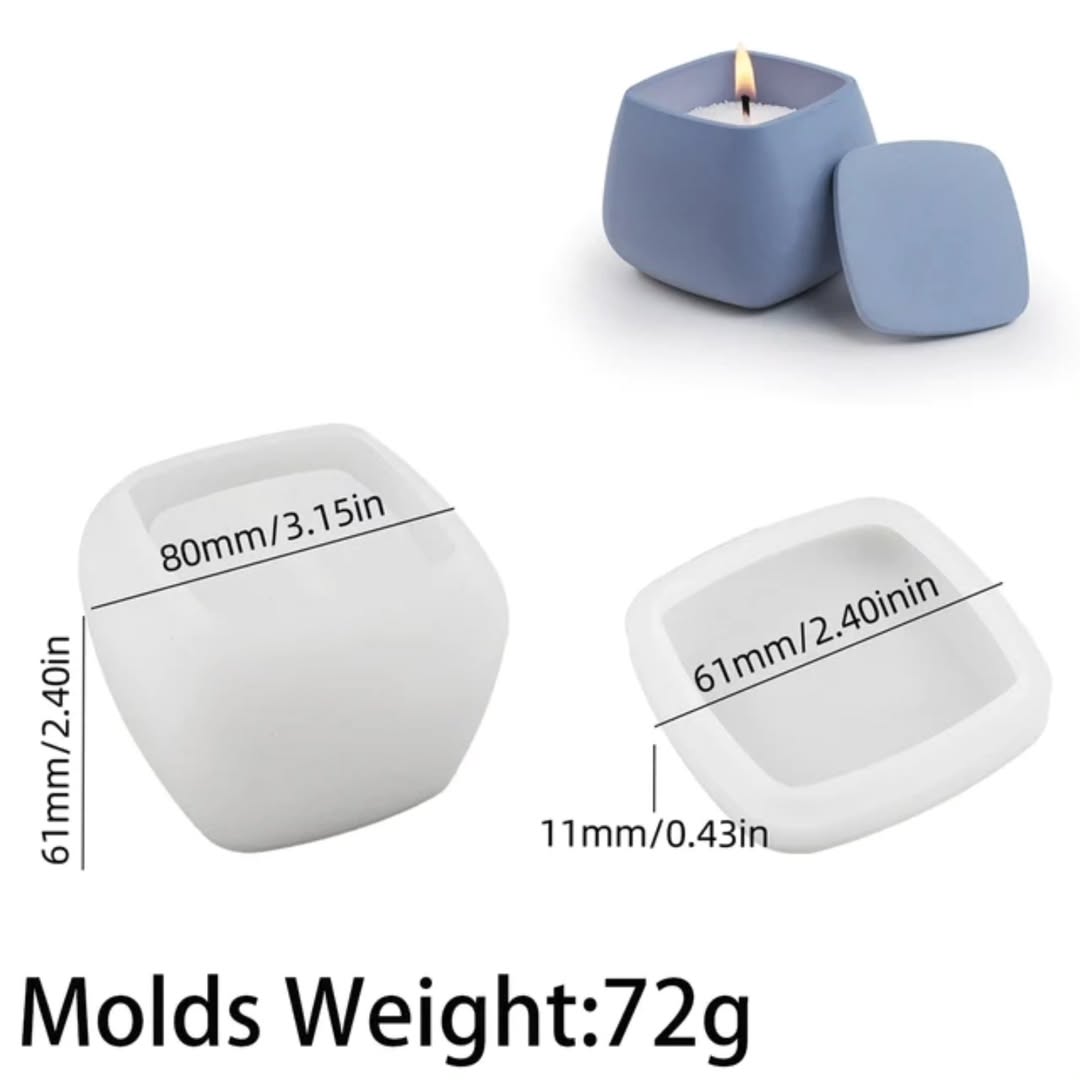 Plain Candle Jar/Box Mould for Beyond MIX, Resin, Concrete