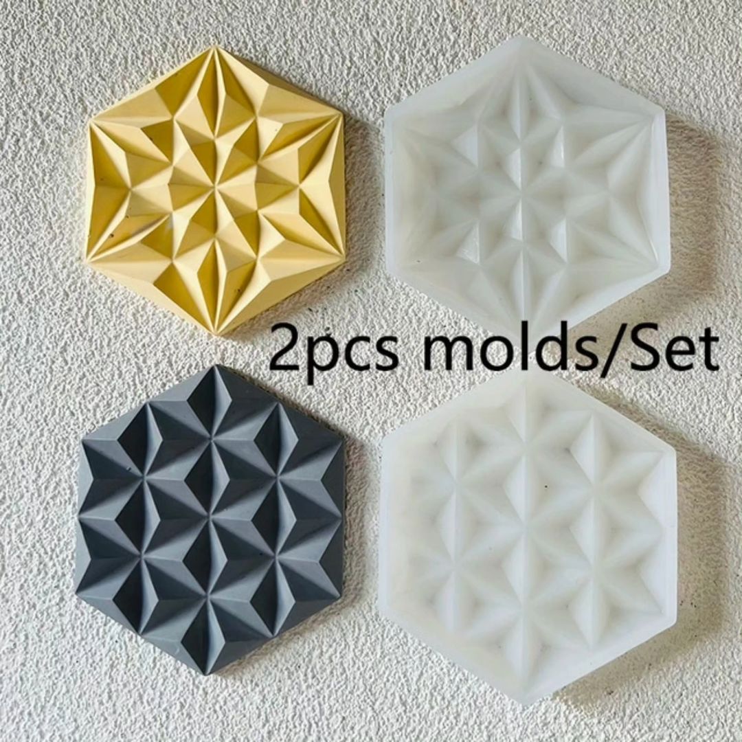 Abstract 3D - 2 Piece Coaster Mould Set