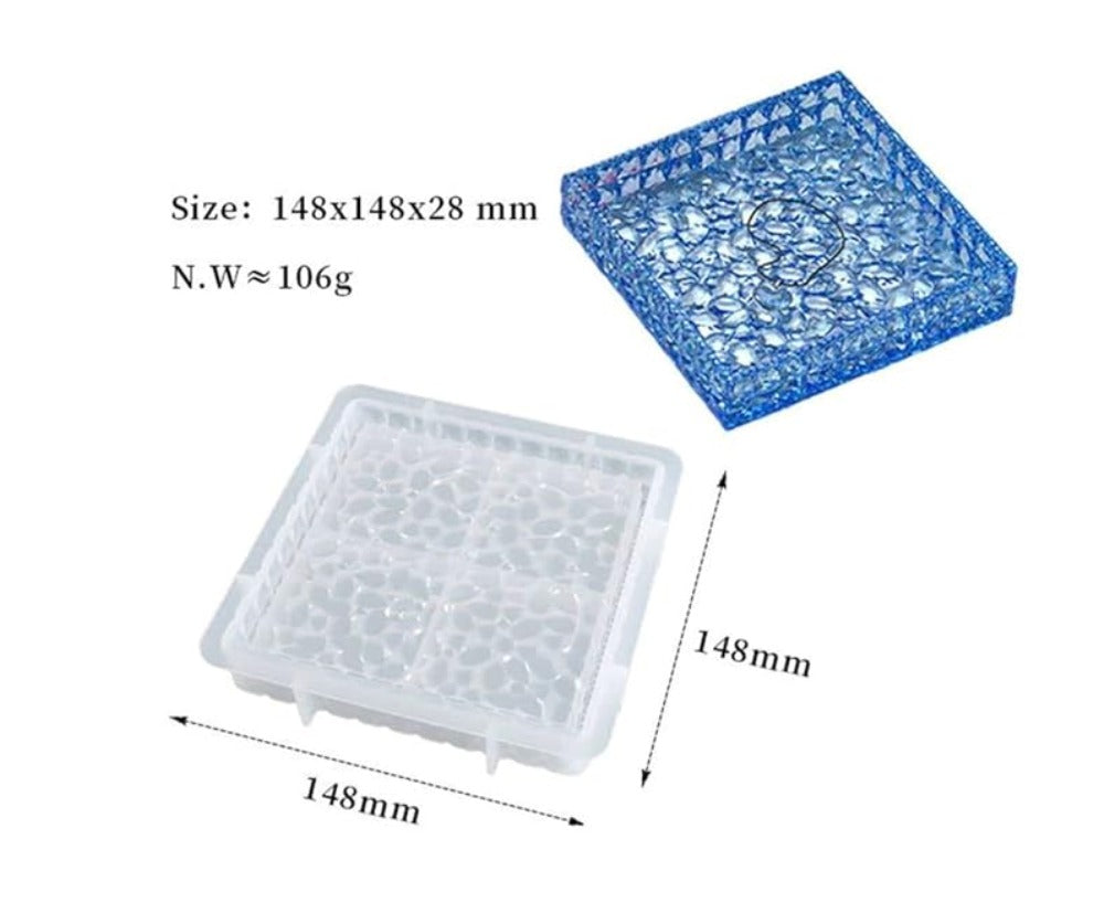 Diamond Textured Square Tray Silicone Mould