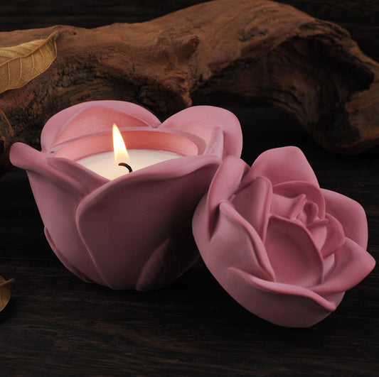 Rose Candle Jar Mould for Beyond MIX, Resin, Concrete